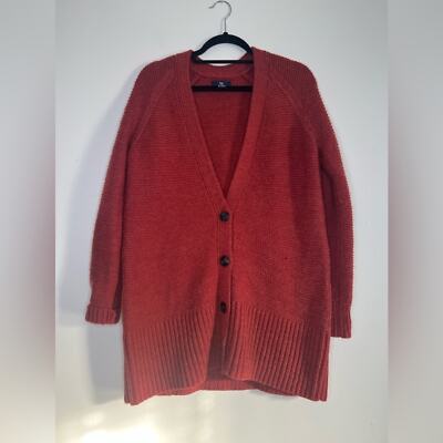 Gap Wool Blend Chunky Knit Oversized Button Front Cardigan Sweater Sz M 