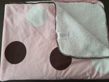 Koala Baby Pink Brown White Polka Dot Circle Girl Blanket Sherpa Plush 30 40"