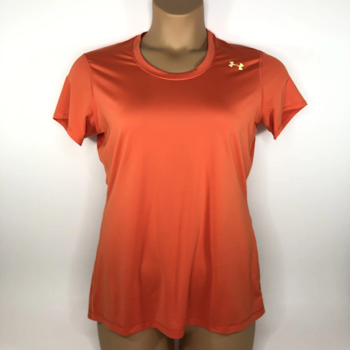 Under Armour HeatGear Short Sleeve Fitted T Shirt Orange 1233459 Women s Large L