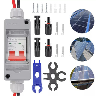 DC Trennschalter Solar PV Sicherungsautomat Leistungsschalter 2 Polig 500V 32A