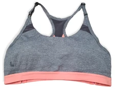 Lole Sports Bra Medium Grey Orange Adjustable Strap Padded Stretch Workout Ziona