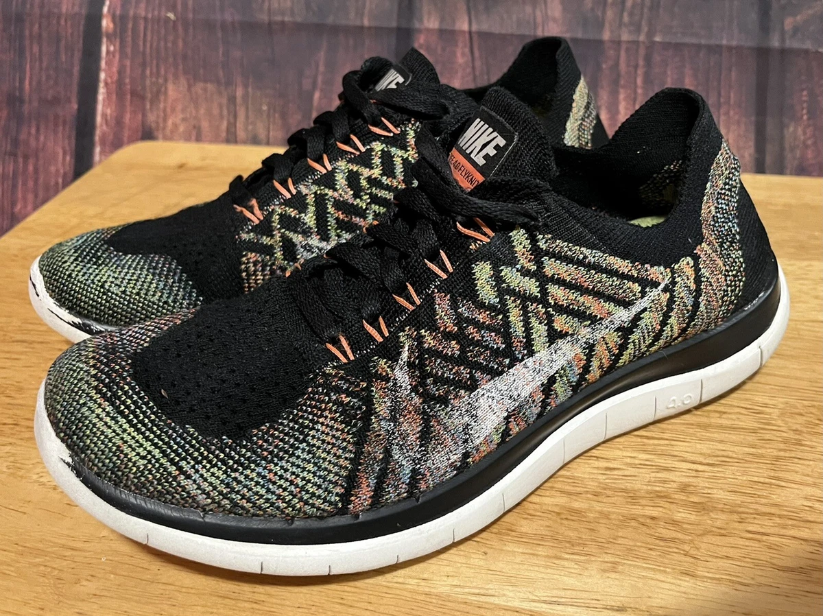 Nike Free 4.0 Flyknit Womens Sz 6.5 Multicolor Running Athletic |