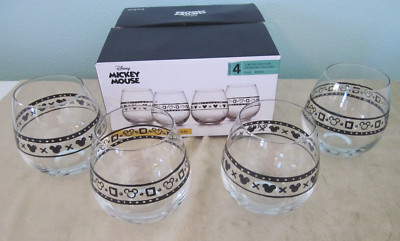 DISNEY JOY JOLT STEMLESS WINE GLASSES GEO PICNIC MICKEY LIMITED EDITION
