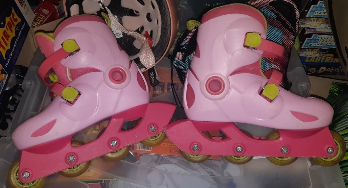 Roller fille oxelo avec protections + casque état occasion évolutif  32/33/34