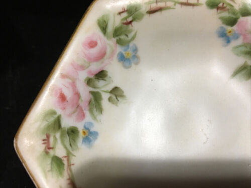 Set 2 piatti vintage B&C Limoges porcellana piedistallo caramelle caramelle bomboniere dipinti a mano XLNT!! - Foto 7 di 12