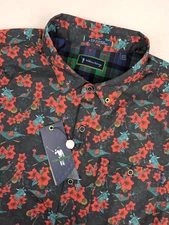 William Murray Greens Keepers SS Button Shirt Mens Small Azalea Floral NWT