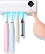 UV Toothbrush Cleaner With Timer, Wall-Mounted 4 Slots Rechargeable Toothbrush
