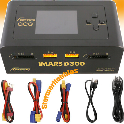 Gens Ace IMARS D300 G-Tech Channel AC/DC 300W/700W RC Battery Charger-US Black