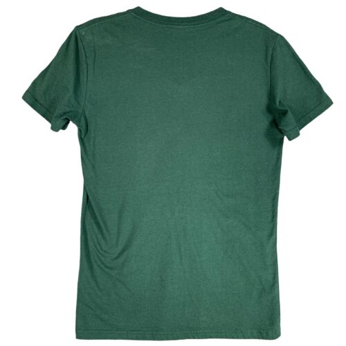 Jagermeister Womens L T Shirt Green Gold V Neck Jager Short Sleeve Cotton Blend - Picture 3 of 9