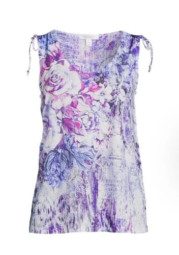 Concepts Damen Tie Shoulder Sublimation Strass Tank Top Lila XXXL (22)