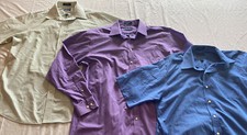 Men's Stafford Button Up Dress Shirts Lot of 3 Shirts Size 17 GUC FLAWS 
