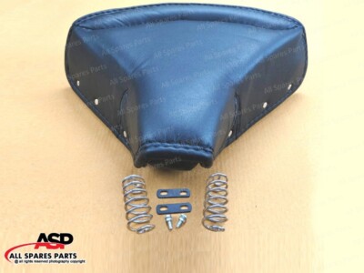Siège Solo Avant Pour Royal Enfield - Cuir Noir, Ressorts Chromés, Complet, Marque AEspares