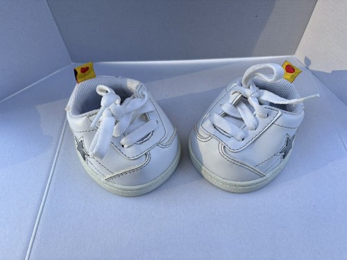 Build A Bear Shoes White With Silver Stars Gym Tennis Athletic Sneakers Pair EUC - Picture 5 of 16