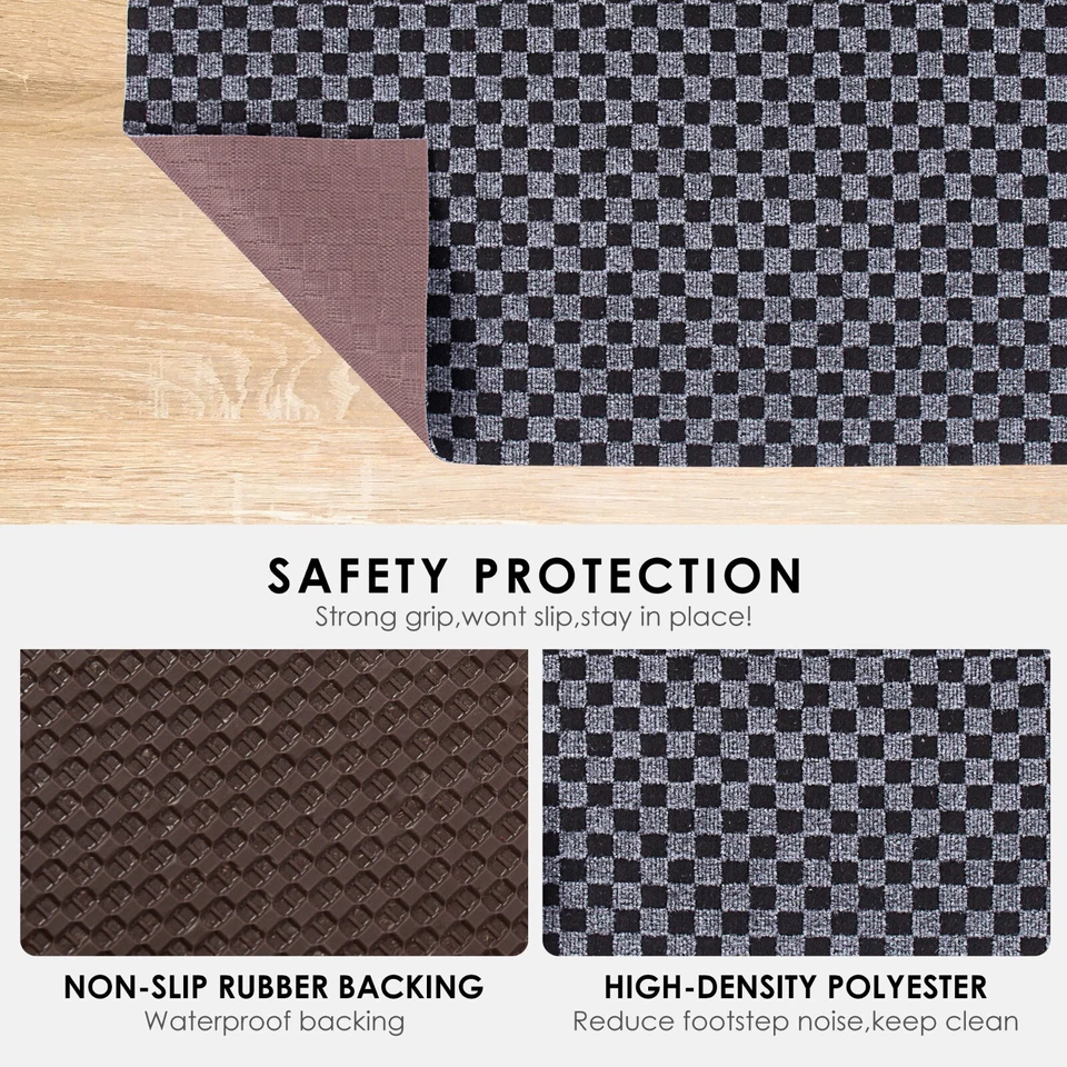 Runner Rug 2 x 6, 3 x 10 ft Hallway Non Slip Rubber Rugs for Kitchen Carpet - Image 2 of 4