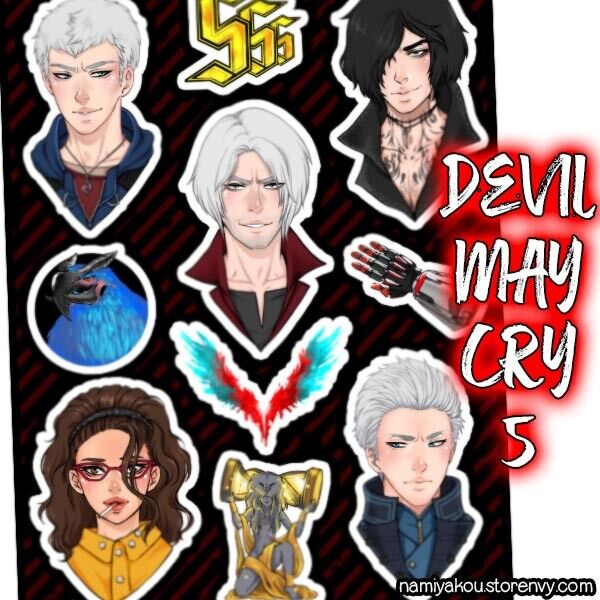 Devil May Cry Print Nero Dante V Vergil Nico Lady 