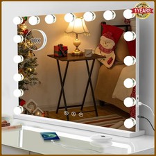 LED Hollywood Makeup Mirror Vanity Light Mirror with 17 Dimmable LED Bulbs w/USB