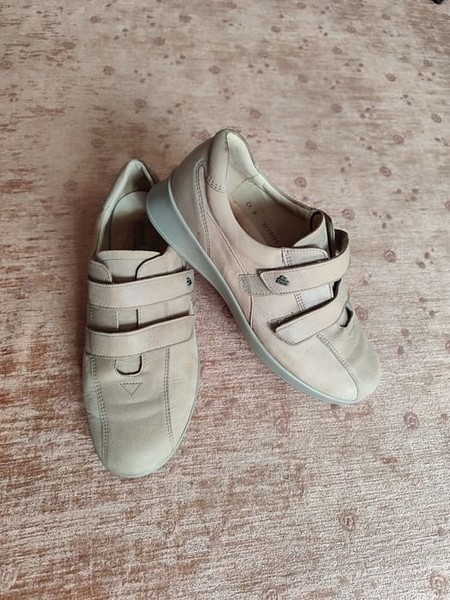 Women Finn Comfort Orthopedic Shoes Beige Leather
