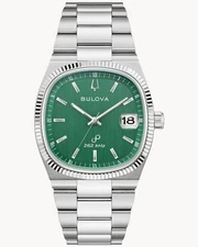 New Bulova Super Seville Green Dial Mens Watch 96B439