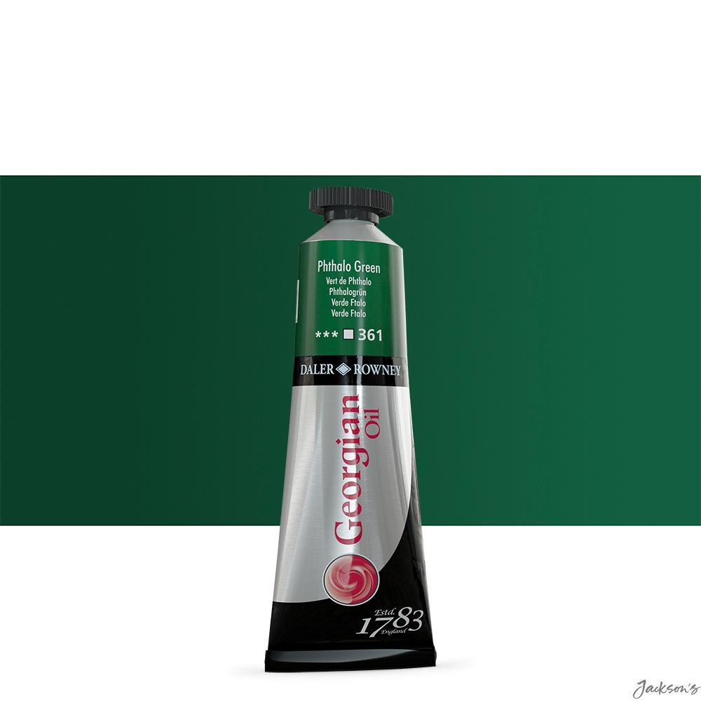 Daler-Rowney Georgian Oil Paint Tube 38ml Phthalo Green For Artists Painting