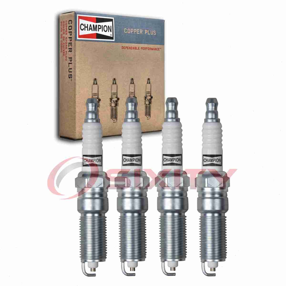 4 pc Champion Copper Plus Spark Plugs for 2001-2003 Chrysler Voyager 2.4L L4 gw
