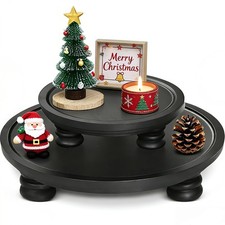 Uipame 2 Pcs Wooden Risers for 11" x x 2.5" ; 7" x x 2", Black