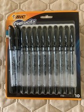 BIC Gel-ocity Smooth Stic Gel Pen, Fine Point, 0.5mm, Black, 12-Count  Vibrant