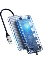 Image of Orico USB Docking Station 6 In 1 Type C Transparent Dock Adapter USB 3.0