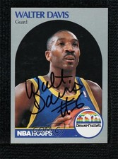 BAS 1990-91 NBA Hoops Walter Davis #93 Beckett Auth Sticker Auto HOF 2k2
