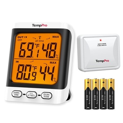 Indoor Outdoor Thermometer Wireless, 500 ft Outside Thermometer with Cold-Res...