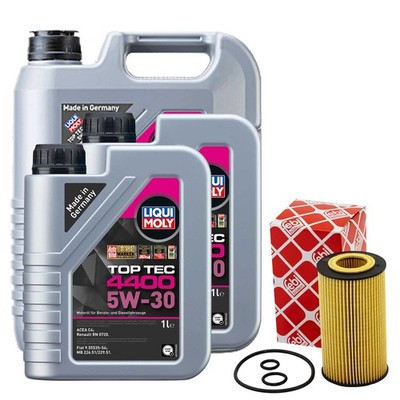Motoröl Set 4400 5W-30 LIQUI MOLY 7 Liter + Ölfilter für Infiniti Q30 Mercedes 