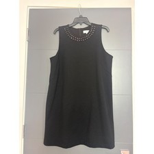 Isaac Mizrahi for Target Black Studded Neck Sleeveless Shift Dress XXL Womens