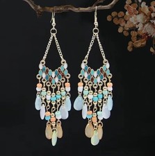 4.25  Beaded Bohemian Ethnic Retro Dangle Earring Set New Free Ship B395