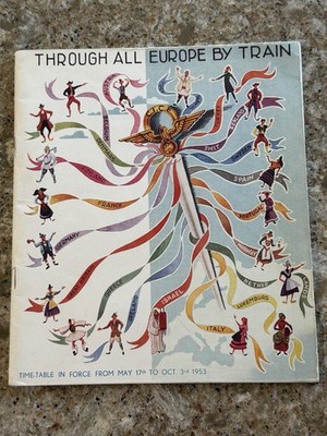 Vintage Travel Europe By Train RAILROAD Timetable 1953 C.I.C.E. Belgium