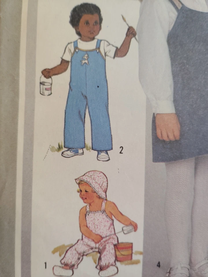 Jumper Dress Bibs Shorts Girls Boys 6M 12M 1 Simplicity 5631 Sewing Pattern - Image 3 of 4