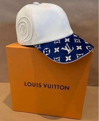 Brand New LOUIS VUITTON Monogram LV Match Cap White Blue Baseball Cap WITH BOX