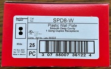 NEW BOX of 25-Pass  Seymour Legrand Plastic Wall Plate Duplex Receptacle white