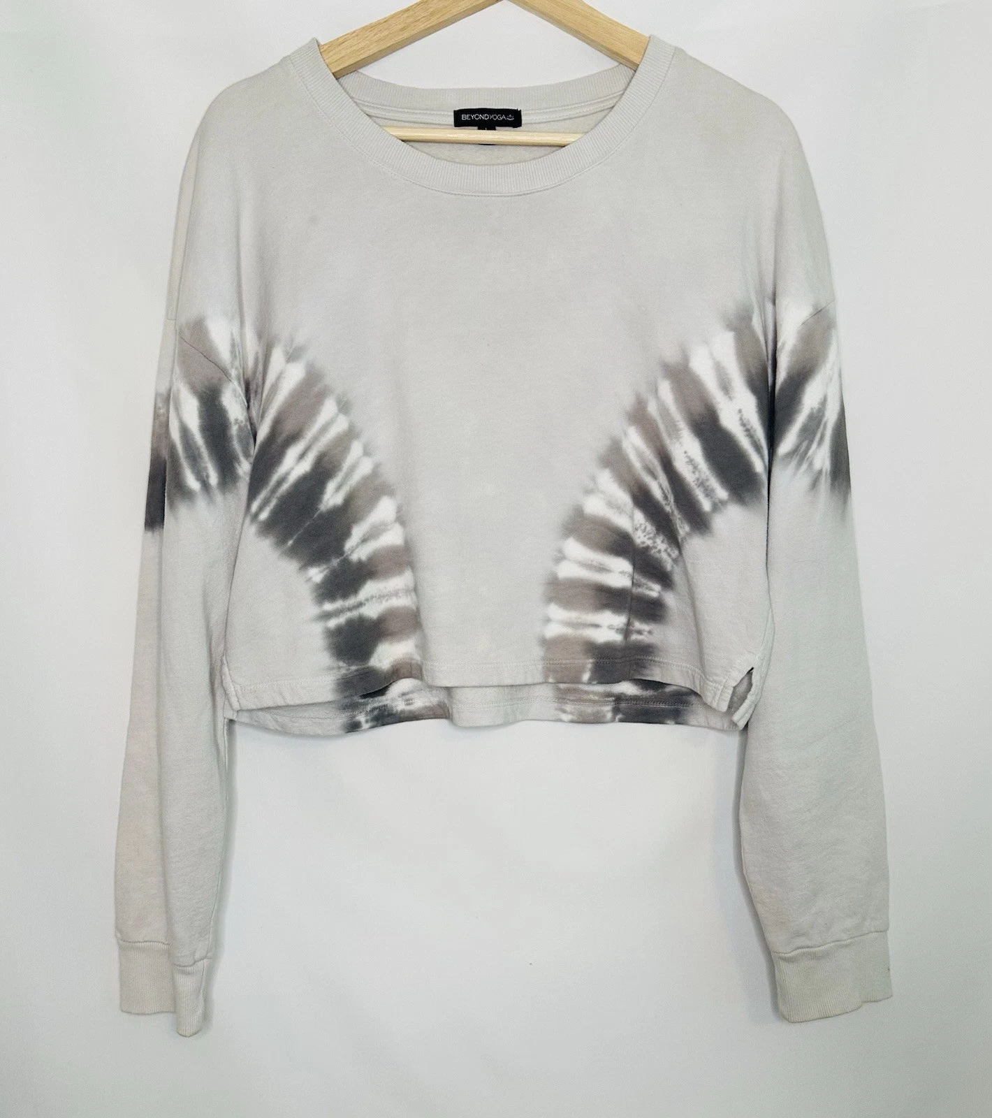 beyond-yoga weekend boxy cropped tie dye sweatshirt