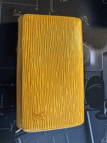 Louis Vuitton Yellow Zip-Around Women's Wallet with Logo and Zipper