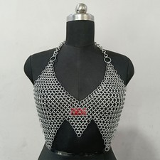 Medieval Aluminum Chainmail Top 10mm Butted Rings Women LARP Festival Costume