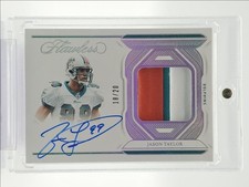 JASON TAYLOR 2023 FLAWLESS DISTINGUISHED PATCH SILVER AUTO /20 Q2596