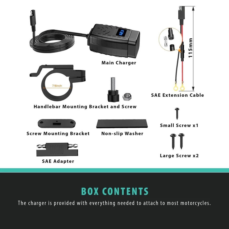 Ultimateaddons Cargador Moto SAE a USB con Voltímetro LED - Caja Abierta - Imagen 3 de 4