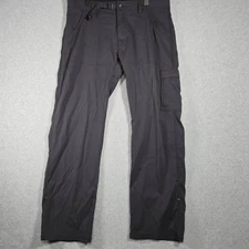 Prana Men's Stretch Zion Pants Size 36 36X32 Relaxed Fit Gray Outdoor Roll Up