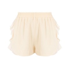 Stella McCartney Ruffle Trim High Rise Shorts Lemon Cream