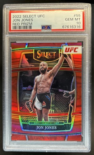 2022 Panini Select UFC Jon Jones Red Prizm Concourse #/99 PSA 10 GEM MINT