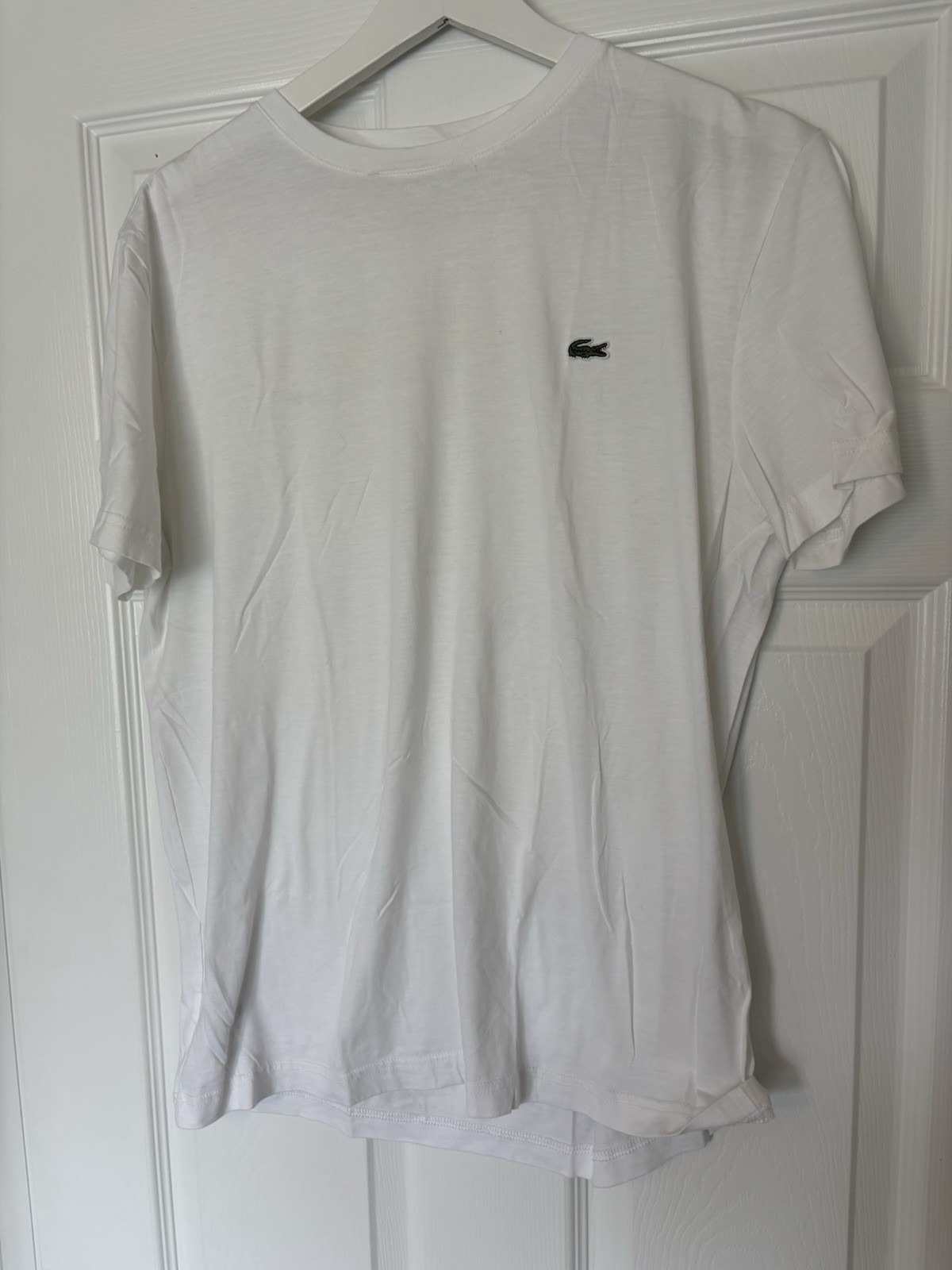 Lacoste Men's 5 White Logo Pima Cotton Crew Neck Short Sleeve T-Shirt