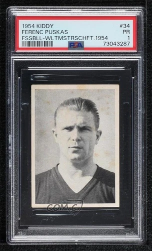 1954 Kiddy Fussball Weltmeisterschaft 1954 Ferenc Puskas #34 PSA 1 Rookie RC