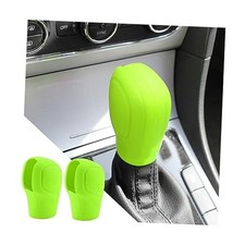 2 Pcs Car Gear Shift Knob Cover, Elastic Silicone Car Automatic Shift Green
