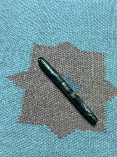 Vintage Conklin do write fountain pen marbleized green gray AS IS UNTESTED