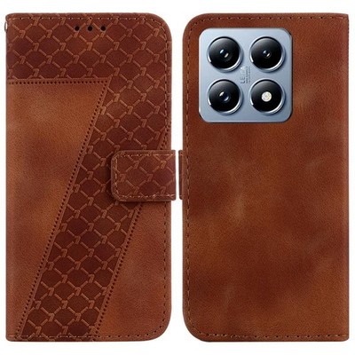 Für Xiaomi 14T Pro Handyhülle aus geprägtem Leder in Siebenform (mar