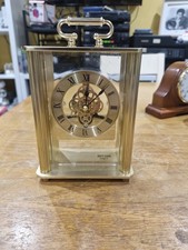 Vintage Rhythm Quartz Skeleton Movement Carriage Clock Brass  /Gold Mantel Clock